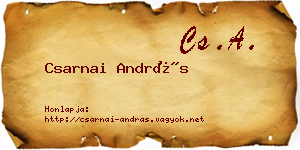 Csarnai András névjegykártya