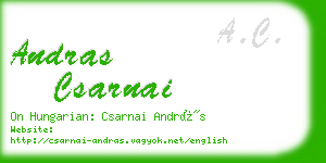 andras csarnai business card